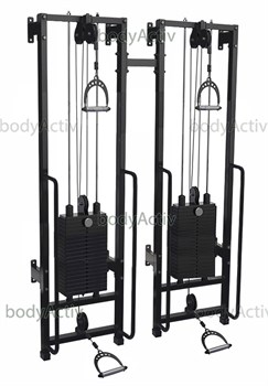 ТРБО2500-Д-П-2Р-80 Тренажер блочный реабилитационный сдвоенный пристенный стеки по 80 кг высота 2500 мм (облегченный)