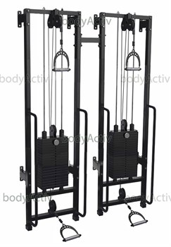 ТРБО2500-Д-2Р-80 Тренажер блочный реабилитационный сдвоенный стеки по 80 кг высота 2500 мм (облегченный)