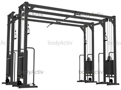 ТРБ2500-Д-О-4К-50 Тренажер блочный реабилитационный сдвоенный кроссовер стеки по 50 кг высота 2500 мм - фото 21111