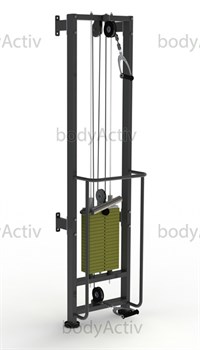 ТРБ2500-П-1-100 Тренажер блочный реабилитационный пристенный (аналог МТБ) стек 100 кг высота 2500 мм