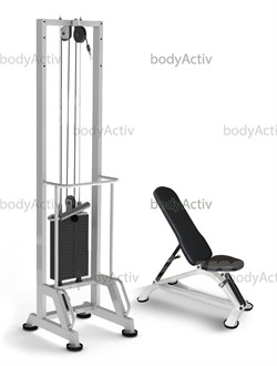 Н-ТРБ2200-1-60 Тренажер блочный реабилитационный (аналог МТБ) стек 60 кг высота 2200 мм + скамья универсальная