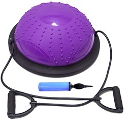 BOSU011-5 Полусфера BOSU гимнастическая, 46см., (фиолет) в комплекте с эспандером и насосом (B31647) - фото 22008