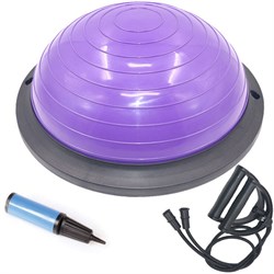 BOSU022-9 Полусфера BOSU гимнастическая, 46см., (фиолет) в комплекте с эспандером и насосом (B31651) - фото 22011