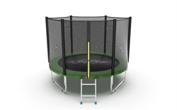 EVO JUMP External 8ft Green Батут с внешней сеткой и лестницей диаметр 8ft зеленый - фото 34445