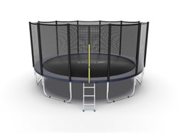 Батут EVO JUMP External 16ft Blue с внешней сеткой и лестницей диаметр 16ft синий - фото 34587