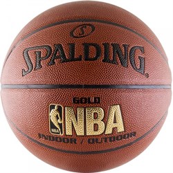 Баскетбольный мяч Spalding NBA Gold, с логотипом NBA р-р 7 Арт.76-014Z - фото 39218