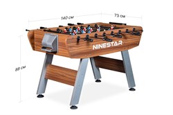 Игровой стол - футбол "PlayOff" (140х73х88см) коричнево-серый - фото 50546