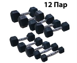 Гантельный ряд DFC от 1 кг до 15 кг - фото 67696