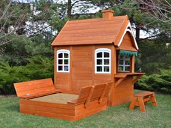 Детский домик Markvel Happy house 3 песочный дворик - фото 94600