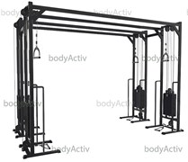 ТРБО2500-Д-О-4К-50 Тренажер блочный реабилитационный сдвоенный кроссовер стеки по 50 кг высота 2500 мм (облегченный)