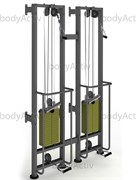 ТРБ2500-П-2Р-100 Тренажер блочный реабилитационный сдвоенный пристенный (аналог МТБ) стеки по 100 кг высота 2500 мм