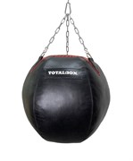 Груша боксерская набивная Шар TOTALBOX кожа 62*62-45 черн/красн