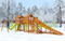 Детская деревянная зимняя горка IgraGrad Snow Fox 5,9 м + Панда Фани Gride - фото 53096