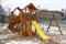 Детская деревянная зимняя горка IgraGrad Snow Fox 5,9 м + Панда Фани Gride - фото 53098